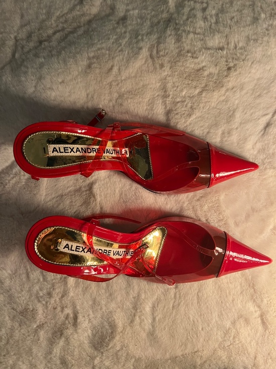 ALEXANDRE VAUTHIER 37 6.5 RED STILETTO HEELS